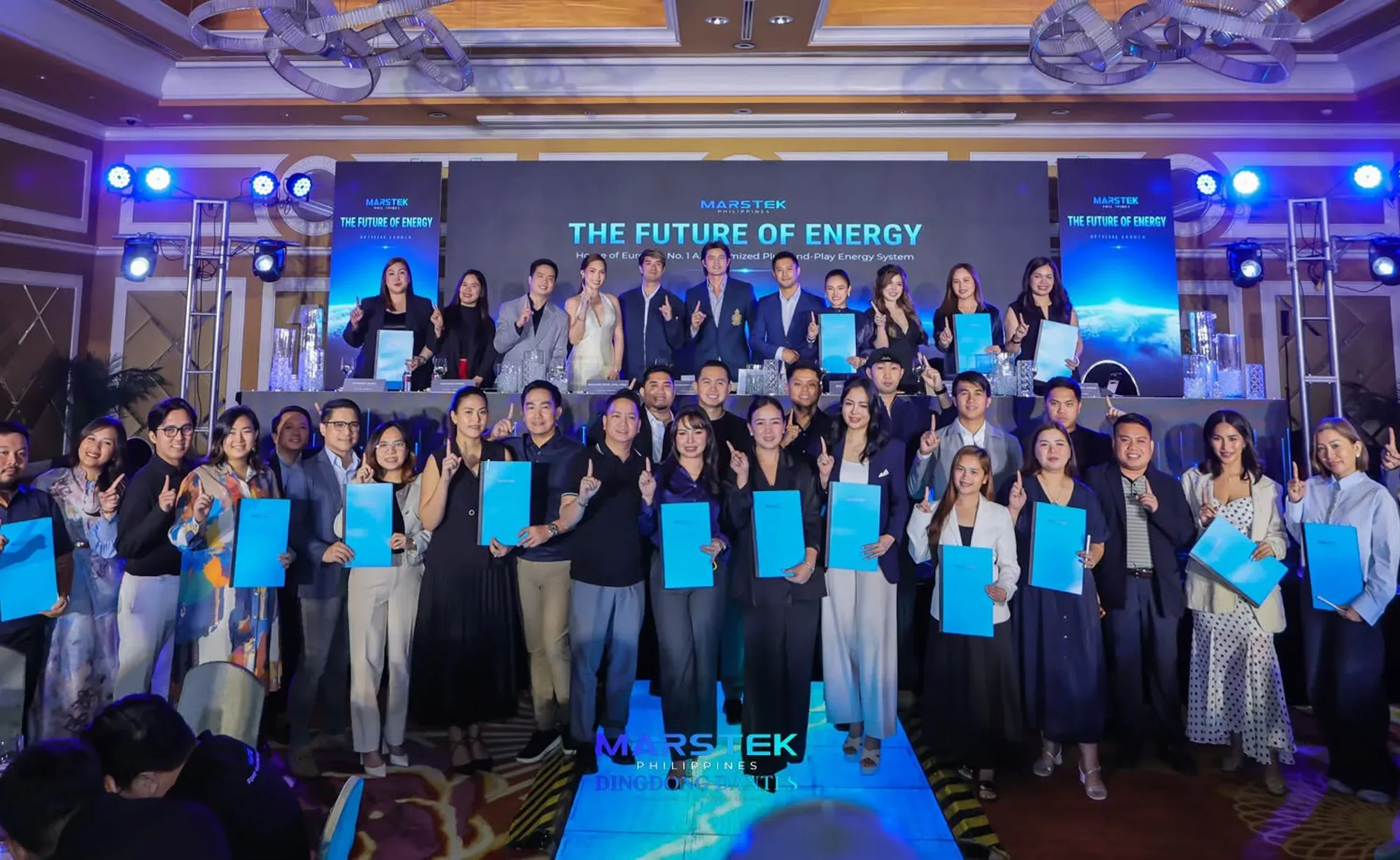 Partners and distributors of MARSTEK Philippines on stage at the company's 'The Future of Energy' launch event.